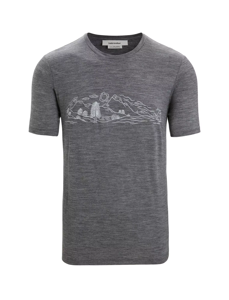 T-Shirt Męski w Góry Icebreaker M Tech Lite II SS Tee Nature Sprint - Gritstone Heather