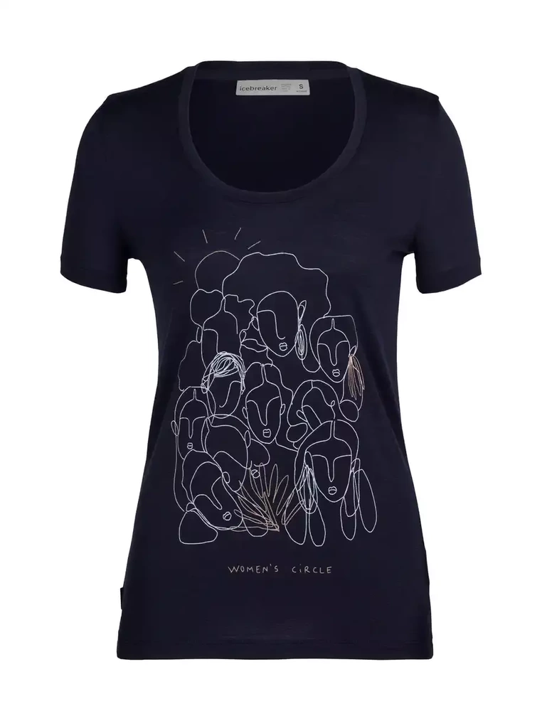 Koszulka Icebreaker W Tech Lite II SS Scoop Tee Wmns Circle - MIDNIGHT NAVY